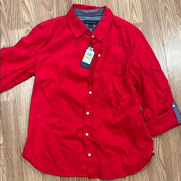 Tommy Hilfiger Red Casual Button Down Shirt - Picture 1 of 4